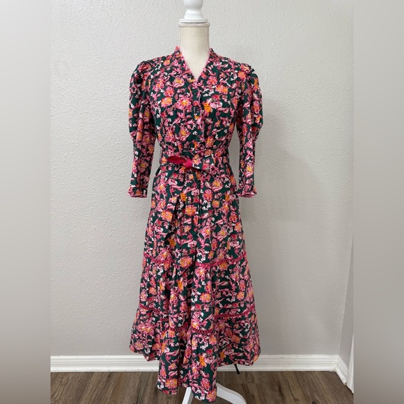 Diane von Furstenberg Floral Print Midi Length Dress Size S(6) - Picture 3 of 14